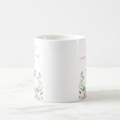 Frühlingsgrüne Schmetterlings-Blumenhochzeit Kaffeetasse (Mittel)