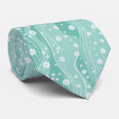 Frühlingsgrüne Teal Krawatte (Gerollt)