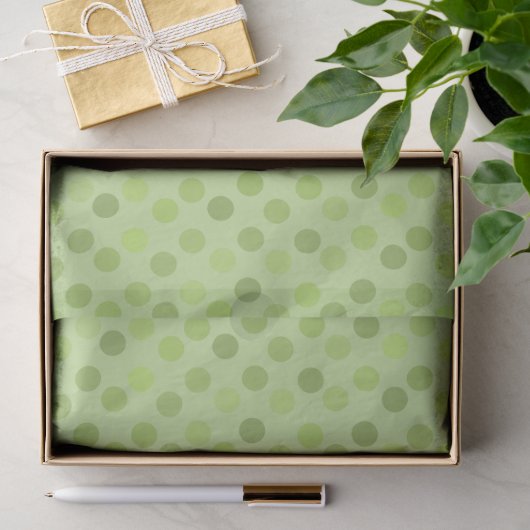 Frühlingsgrüne Tupfen Seidenpapier (Geschenk)