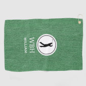 Frühlingsgrüner Denim Stoff Print, Herren Golf Han Golfhandtuch (Horizontal)