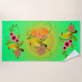 Frühlingsgrüner Sonnenschein und Taubentropfen Strandtuch (Vorderseite)