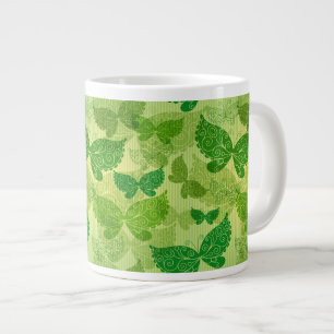 Frühlingsgrünes Muster Jumbo-Tasse