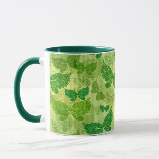 Frühlingsgrünes Muster Tasse (Links)