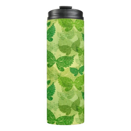 Frühlingsgrünes Muster Thermosbecher (Vorderseite)