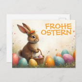 Frühlingsgrüß vom Osterhasen Feiertagspostkarte (Vorne/Hinten)