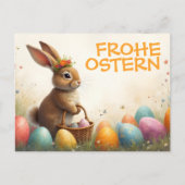 Frühlingsgrüß vom Osterhasen Feiertagspostkarte (Vorderseite)