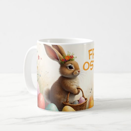 Frühlingsgrüß vom Osterhasen Kaffeetasse (Vorderseite Links)