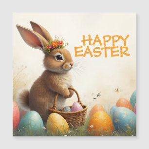 Frühlingsgrüße vom Osterhasen Magnetkarte