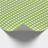 Frühlingshaft hellgrüner Gingham Geschenkpapier (Ecke)
