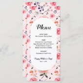 Frühlingshafte Blume Muttertagsmenü Menükarte (Vorne/Hinten)