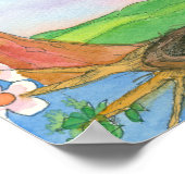 Frühlingshafte Equinox Bird Nest Sonnenschein Bäum Poster (Ecke)