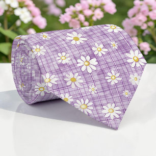 Frühlingshafte lila Blumenkrawatte Krawatte