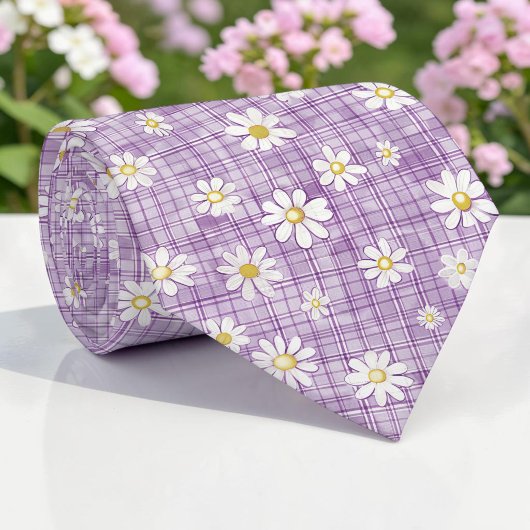 Frühlingshafte lila Blumenkrawatte Krawatte
