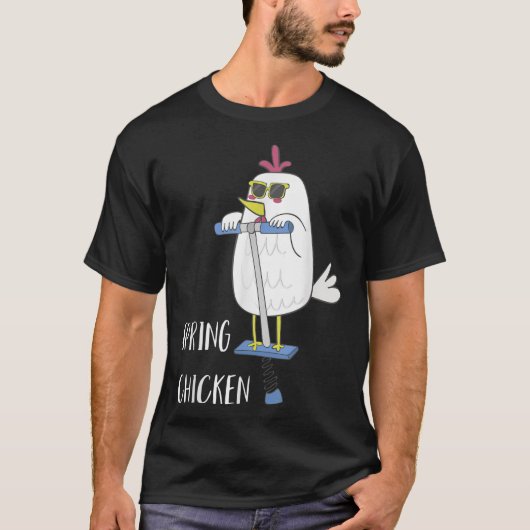 Frühlingshähnchen Hühnchen auf dem Pogo Hängebold T-Shirt (Vorderseite)