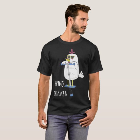 Frühlingshähnchen Hühnchen auf dem Pogo Hängebold T-Shirt (Vorne ganz)