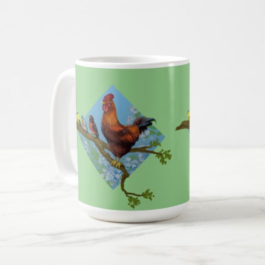 Frühlingshähnchen Kaffeetasse (Vorderseite Links)