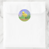 Frühlingshähnchen Runder Aufkleber (Tasche)