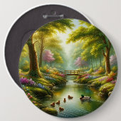 Frühlingshai mit Enten/Blume Button (Vorne & Hinten)