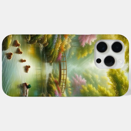 Frühlingshai mit Enten/Blume Case-Mate iPhone Hülle (Rückseite (Horizontal))