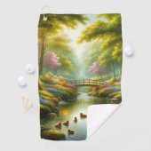 Frühlingshai mit Enten/Blume Golfhandtuch (Insitu)