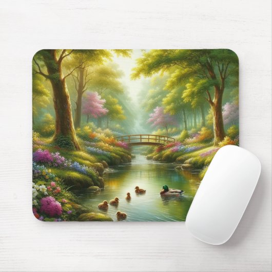 Frühlingshai mit Enten/Blume Mousepad (Mit Mouse)