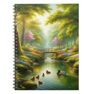 Frühlingshai mit Enten/Blume Notizblock