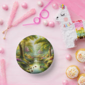 Frühlingshai mit Enten/Blume Pappteller (Party)