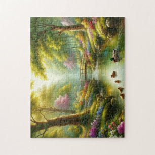 Frühlingshai mit Enten/Blume Puzzle