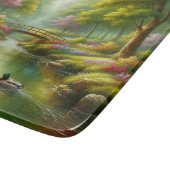 Frühlingshai mit Enten/Blume Schneidebrett (Ecke)