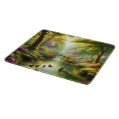 Frühlingshai mit Enten/Blume Schneidebrett (Ecke)