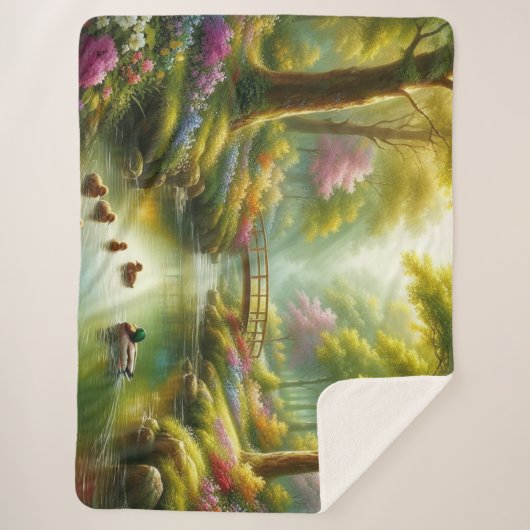 Frühlingshai mit Enten/Blume Sherpadecke (Vorderseite)