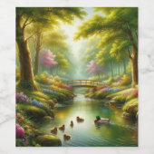 Frühlingshai mit Enten/Blume Weinetikett (Einzelnes Label)