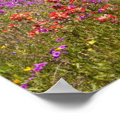 Frühlingshambäume, die in Wildblumen wachsen Poster (Ecke)