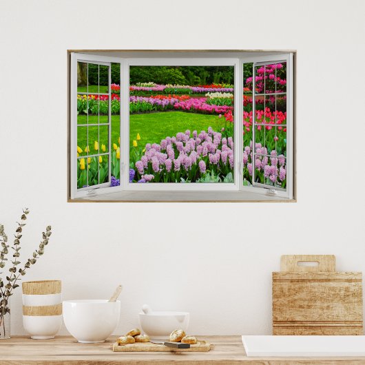 Frühlingshardfenster Illusion Poster (Küche)