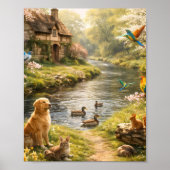 Frühlingsharmonie am Fluss Poster (Vorne)
