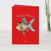 Frühlingsharmonie Frohes Nowruz Fisch Karte (Rückseite)