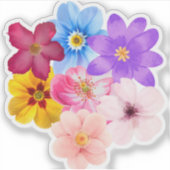 Frühlingsharmonie - Gemischter Wasserfarben-Blumen Aufkleber (Vorderseite)