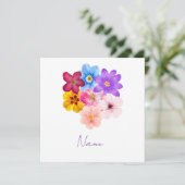 Frühlingsharmonie - Gemischter Wasserfarben-Blumen Einladung (Stehend Vorderseite)