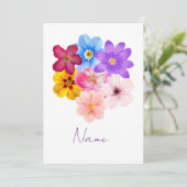Frühlingsharmonie - Gemischter Wasserfarben-Blumen Einladung (Stehend Vorderseite)