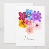 Frühlingsharmonie - Gemischter Wasserfarben-Blumen Einladung (Vorne/Hinten)