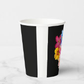 Frühlingsharmonie - Gemischter Wasserfarben-Blumen Pappbecher (Rechts)