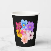 Frühlingsharmonie - Gemischter Wasserfarben-Blumen Pappbecher (Vorderseite)