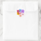 Frühlingsharmonie - Gemischter Wasserfarben-Blumen Runder Aufkleber (Tasche)
