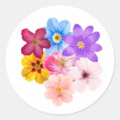 Frühlingsharmonie - Gemischter Wasserfarben-Blumen Runder Aufkleber (Vorderseite)