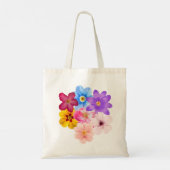 Frühlingsharmonie - Gemischter Wasserfarben-Blumen Tragetasche (Rückseite)