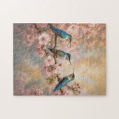Frühlingsharmonie, Kolibris unter Kirschblüten Puzzle (Horizontal)
