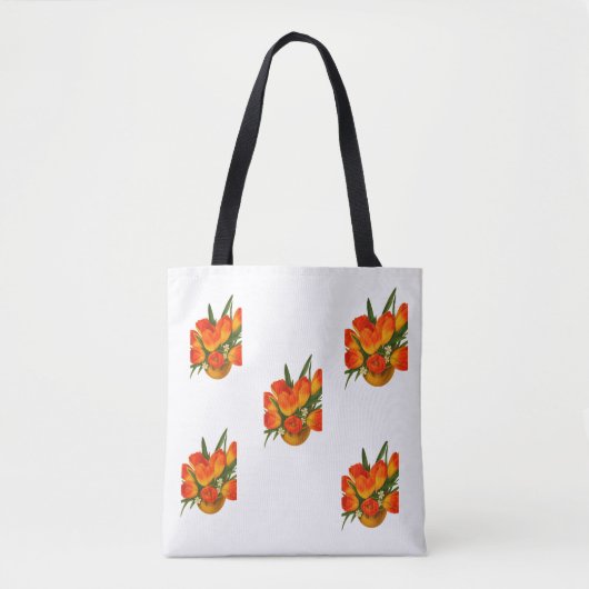 Frühlingsharmonie – Orange und gelbe Tulpen Tasche (Vorderseite)