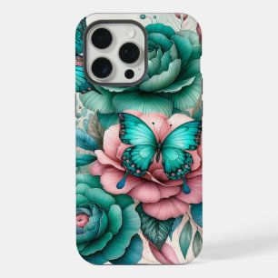 Frühlingsharmonie: Schmetterling und Blumen  iPhone 15 Pro Max Hülle