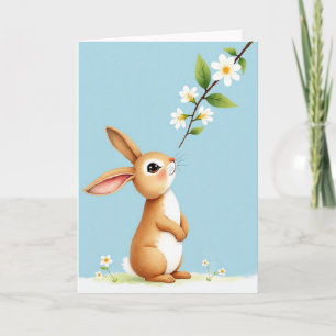 Frühlingshase Blüten Naturkarte Karte
