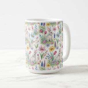 Frühlingshase-Gartenmuster Kaffeetasse